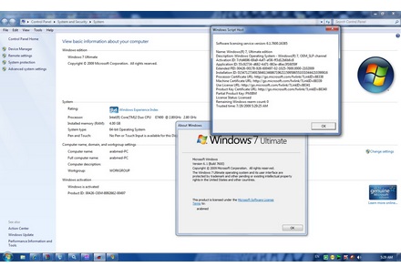 Скріншот активованої Windows 7 Ultimate, натисніть для збільшення