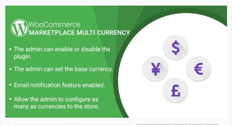 MarketPlace Multi Currency - це плагін для WordPress, який дозволяє показувати ціни на ринку, що додаються плагіном   Розрахована на багато користувачів торгова площадка від WooCommerce