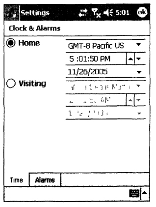 Системні налаштування Windows Mobile - Clock & Alarms (Годинник і будильник)