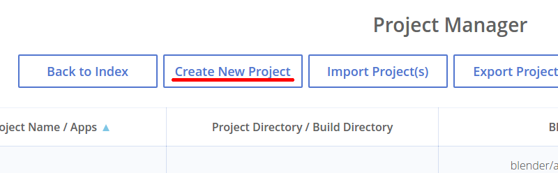 Далі слід вибрати Create New Project: