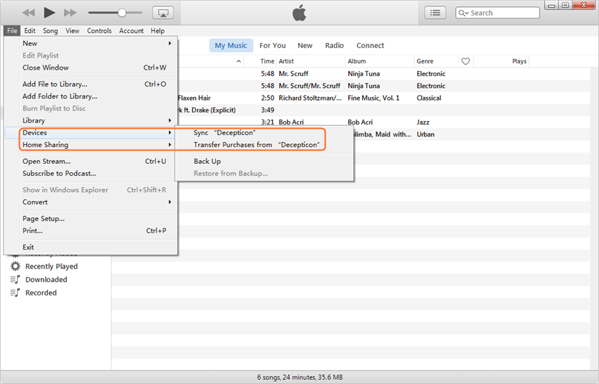 Після цього iTunes буде передавати набуті продукти з iPhone назад в бібліотеку iTunes, включаючи додатки