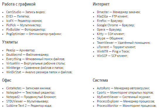 А ось список програм в комплекті з ультімейт-версією Open Server: