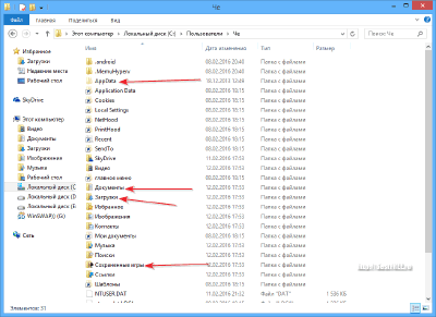 У папках Program Files і ProgramData, думаю, Ви не заплутаєтеся, а ось в   папці Users   , Потрібно буде знайти директорію з ім'ям вашого облікового запису, яка буде містити ряд підпапок: